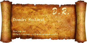 Domán Roland névjegykártya